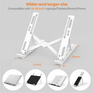 Laptop Plastic Foldable Adjustable Stand white