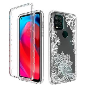 For Motorola Moto G Stylus 5G 2021 Transparent Phone Case(White Flower)