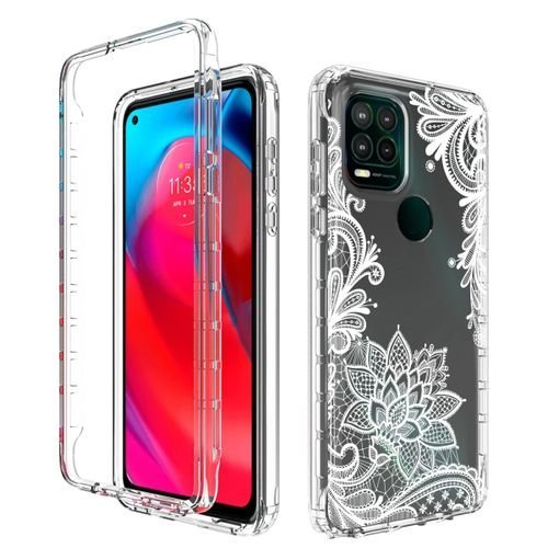 For Motorola Moto G Stylus 5G 2021 Transparent Phone Case(White Flower)