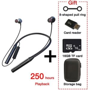 EARDECO 180 Hour Endurance Bluetooth Headphone Bass Wireless Headphones With Mic Stereo Neckband Earphones Sport Headset TF Card WSY