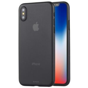 For IPhone X Ultra-thin Frosted PP Protective Back Cover Case(Black)