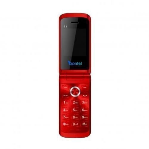 Bontel S3 1.77 Inch ColourDisplay,Flip Phone, 1000 Mah Battery-red
