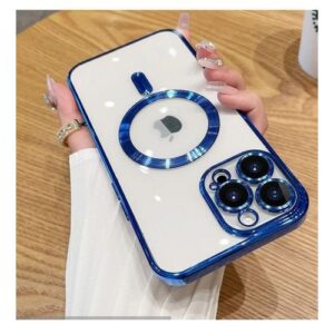 Apple Transparent Magnetic For Magsafe Wireless Charging Case For IPhone15promax 14promax Plus 13 12 11 Pro Max Clear Plating Silicone Cover