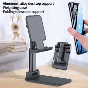 Adjustable Cell Phone Holder Foldable Tablet Stand, Black