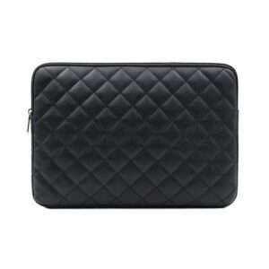 14 Inch Laptop Sleeve Diamond PU Leather Case-Black