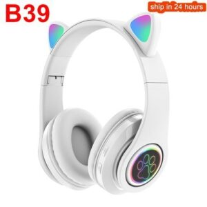 B39 Cat Ears Bluetooth Wireless Headphone Flash LED