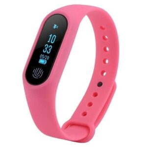 1PC M2 Plus Smart Wristband Bluetooth 4.2 Watch Bracelet Heart Rate Monitor Watch M2 Wrist Band Smart Watch OLED Fitness Tracker Pedometer For IOS Andriod Phones (Pink) WANKAI