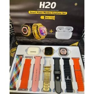 H20 Smart Watch. Wireless Earphone Set. 10 In 1