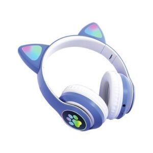 Axtelheadsets STN28 Headphone Bluetooth 5.0 Cat Ear Shape Mini-Blue