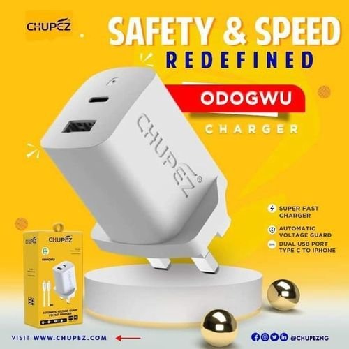 Chupez Automatic Voltage Guard PD Fast Iphone Charger