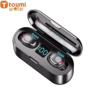 F9 Bluetooth Wireless Earphone With 2000mAh Battery Headset - Black Zw