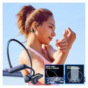 Air Conduction Wireless Headphones With Neckband Mic Earphone