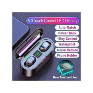 F9 Fingerprint Touch Bluetooth Earphones Power LED