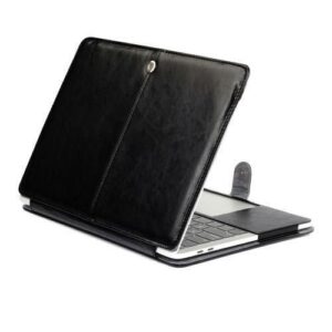 13" Pro USBC Port Case, Onepiece Design Soft PU Leather Cover For 20162018 Macbook Pro 13.3 Inch With Touch Bar, Black