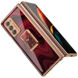 Galaxy Z Fold 2 5G Case Luxury Crystal Pattern Ring Holder