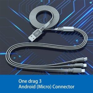 59inch Three In One Multi Charging Cable Usb Charging Cable Portable Power Banks For Andriod Cell Phone-Not Specified