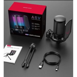 Fifine Ampligame A6V RGB USB Condenser Microphone