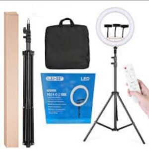 18 Inches LED Selfie Ring Light Dimmable Photography Ringlight Fill Lamp With Adjustable Tripod & Remote Controller & Storage/Carrying Bag For Production Of TikTok, Instagram, Facebook, WhatsApp Short Video