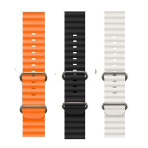 3 Pack Ocean Ultra Band Compatible For Ultra Watch 49mm 44mm 45mm, Soft Silicone Adjustable Loop Titanium Buckle Sport Strap For Series 8 Ultra Kd99 X8 S8 S9 Ultra Smartwatch