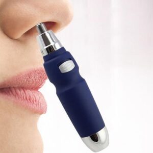 Compact Ear And Nose Hair Trimmer, Groomer Battery Operated Blue