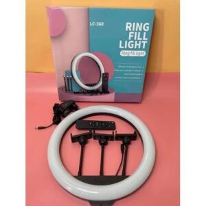 14 Inches Selfie Ring Light With Stand + 3 Phone Holder