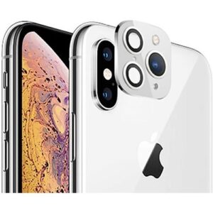 For IPhone X XS XSmax Seconds Change 11 PRO MAX Newest Metal Aluminum Camera Lens Case Sticker Full Camera Protective Cover(#SILVER]