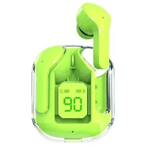 DigitalDisplay Bluetooth Headset Long Life Transparent Shell-Green