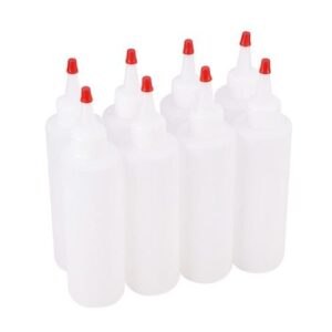 8x Empty Plastic  Bottle With Twist Top Caps Tip Applicators