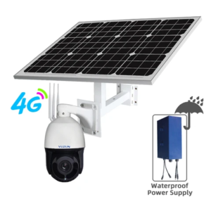 Outdoor camera with solar panel