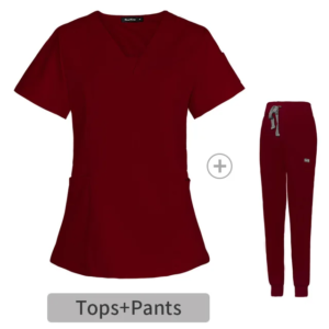 V neck Red Scrub