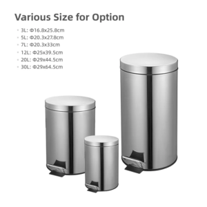 Waste bin stainless steel pedal