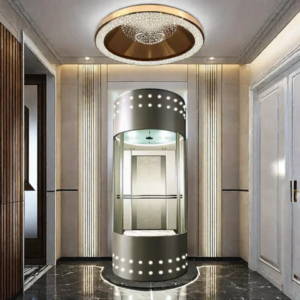 Chrome passenger capsule elevator by home lift elevator