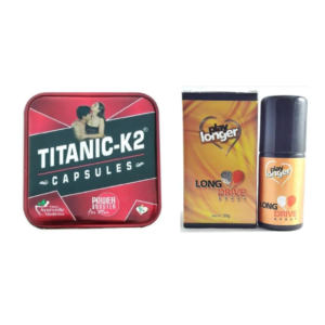 MAHAMAYA TITANIC-K2 CAPSULES & LEEFORD LONG DRIVE SPRAY COMBO (PACK OF 1 EACH)
