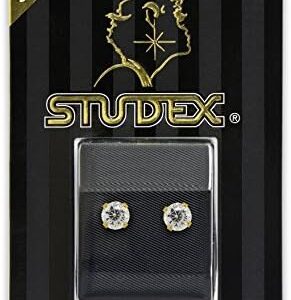 STUDEX Sensitive Stud Earrings 6mm Cubic-Zirconia in a Tiffany Setting