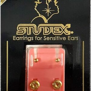 Studex 2MM Traditional Ball 24K Pure Gold Plated Ear Studs | Ideal for every day wear