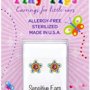 Daisy Ab Crystal ? October Rose 24K Pure Gold Plated Ear Studs For Kids | Hypoallergenic | Ideal for every day wear