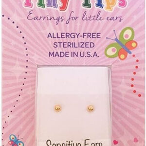 Studex Tiny Tips Kids Earrings 3mm | Ball Studs | Hypoallergenic and Nickel Free Jewelry for Sensitive Ears | Birthday Gift for Little Girls