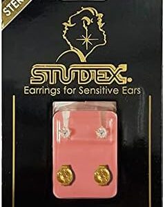 Studex 2MM April ? Crystal Birthstone 24K Pure Gold Plated Ear Studs | Hypoallergenic | Ideal for every day wear