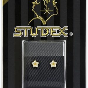 STUDEX Sensitive Stud Earrings 5mm Star Cut Cubic-Zirconia in a Tiffany Setting