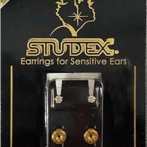 Studex 3MM Cubic Zirconia 24K Pure Gold Plated Ear Studs | Hypoallergenic | Ideal for every day wear