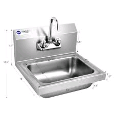 Single Hand Wash Wall Mounted Sink