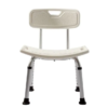 Aluminium shower chair with back rest