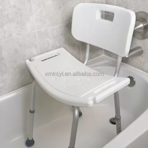 Bathroom shower chair with back rest