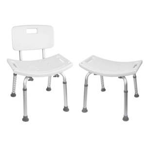 Shower bath safety chair with back rest