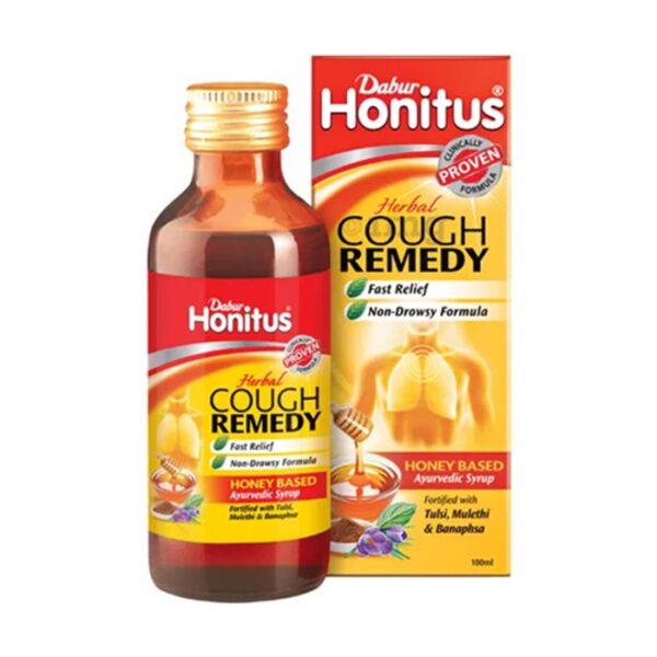 Honitus Cough Syrup Relief from Cough Non Drowsy Formula Ginger & Holy Basil