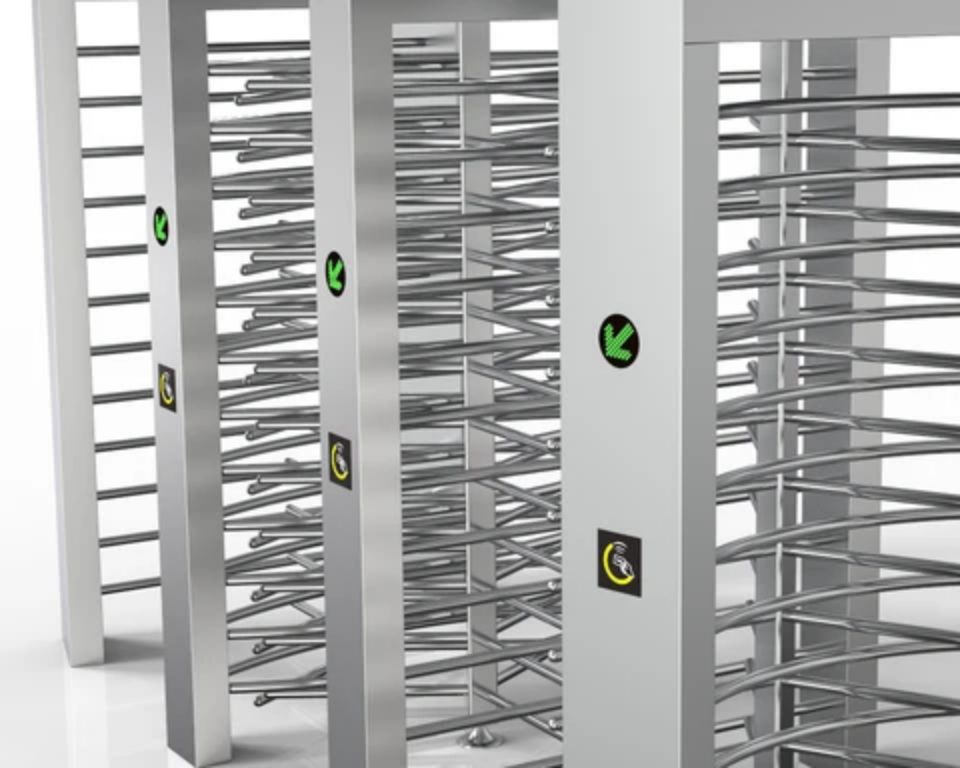 Stainless steel turnstile security control system