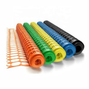 Orange plastic fence barrier