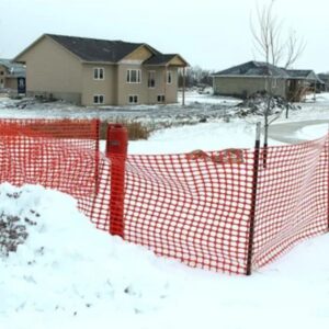 Orange plastic safety fence