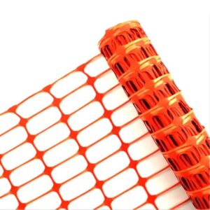 Orange plastic netting fence