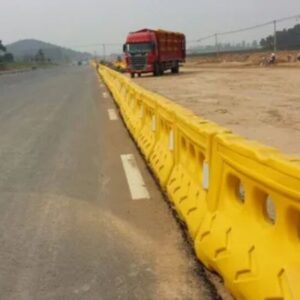Plastic road barrier